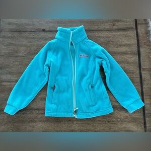 Columbia Girl’s Aqua Blue Full-Zip Fleece Jacket